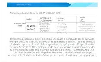 Filtru de colț pentru acvariu cu filtrare din bumbac, design pneumatic mic, de Letter Friends