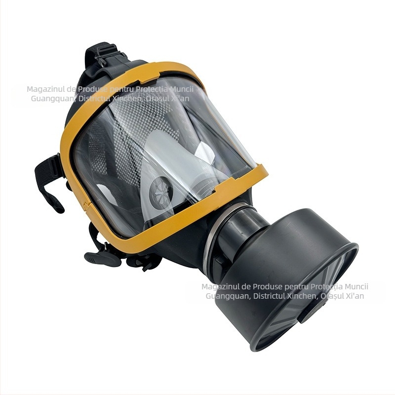 Mască de gaze cu față întreagă din silicon, design cilindric – protecție KN95 pentru gaze toxice, standard GB2890-2009, ambalaj 10 seturi pe cutie
