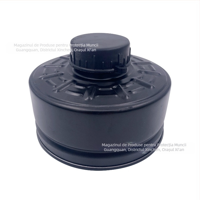 Mască de gaze cu față întreagă din silicon, design cilindric – protecție KN95 pentru gaze toxice, standard GB2890-2009, ambalaj 10 seturi pe cutie