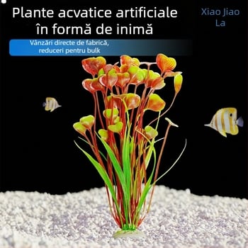 Plantă decor pentru acvariu din PVC pentru amenajări peisaj, plantă artificială pentru acvariu, brand Little jiaola, stil Love grass, greutate 117 g