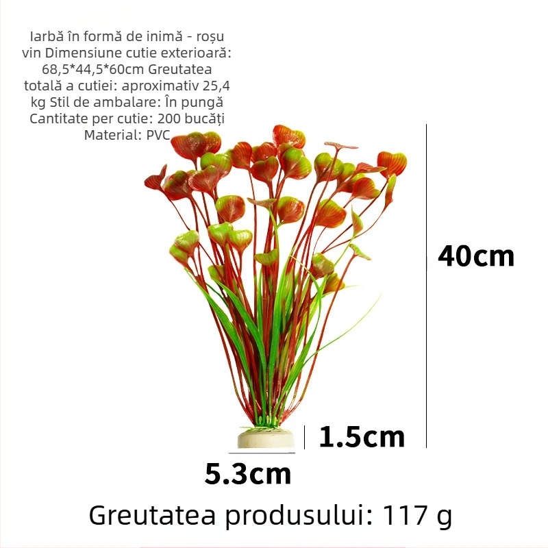 Plantă decor pentru acvariu din PVC pentru amenajări peisaj, plantă artificială pentru acvariu, brand Little jiaola, stil Love grass, greutate 117 g