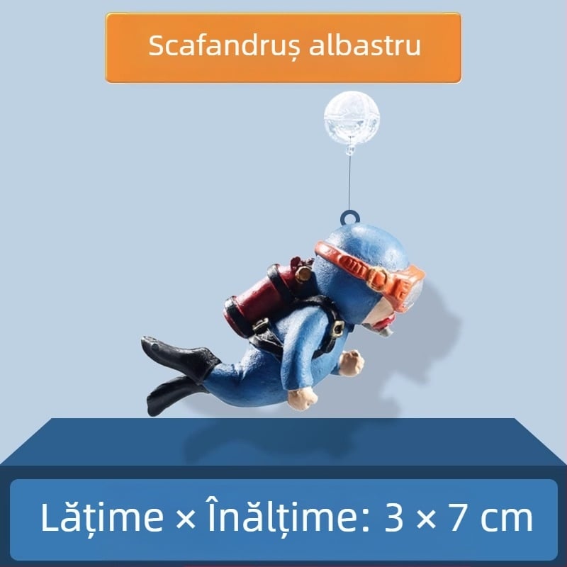 Decor pentru acvariu – Păpușă mică vrăjitoare cu minge plutitoare, PVC; categorie: păpușă; stil: păpușă; greutate 0.1 g