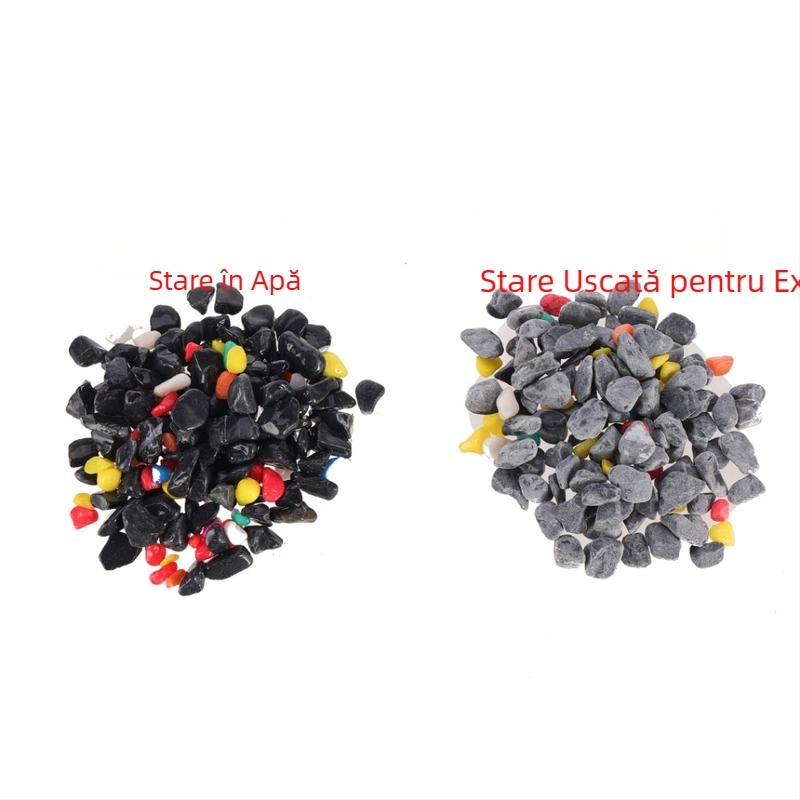 Decor pentru peisaj în acvariu cu nisip de bază, pietre negre și pietriș natural pentru acvarii mici