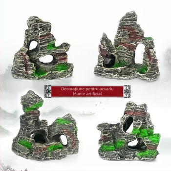 Mini stâncă de rășină pentru peisaje de acvariu — rășină ecologică, peisaj de acvariu, decor de grădină, stil simplu, pachet de 100