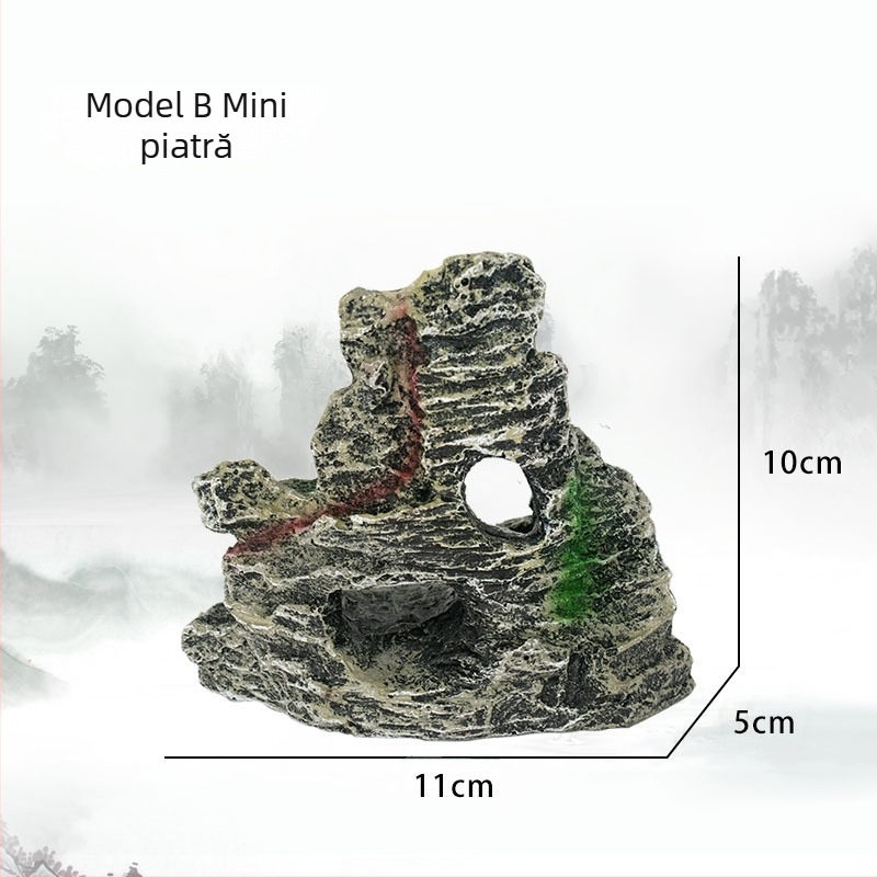 Mini stâncă de rășină pentru peisaje de acvariu — rășină ecologică, peisaj de acvariu, decor de grădină, stil simplu, pachet de 100