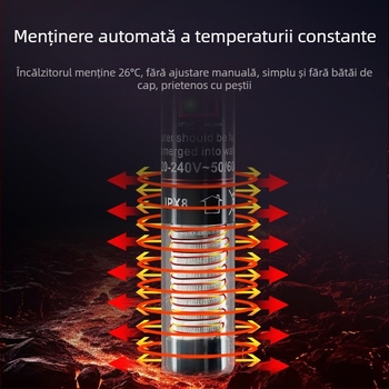 Bară de încălzire pentru acvariu cu control automat al temperaturii, putere 10W/25W/50W/75W