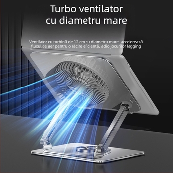 Suport pentru notebook cu rotire la 360°, oțel carbon, model L121, greutate 1,97 kg, lungimea brațului 50 cm