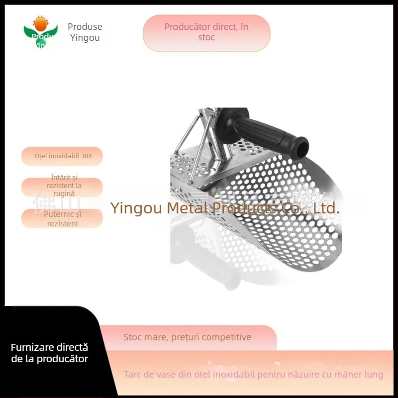 Lopată de plajă din oțel inoxidabil pentru colectarea de aur și vânătoare de comori, cu tijă extensibilă, model 95