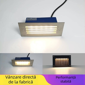 LED lumină pentru trepte exterior încastrabilă, model 2245, 220V, 10 LED, 110 lm, IP55