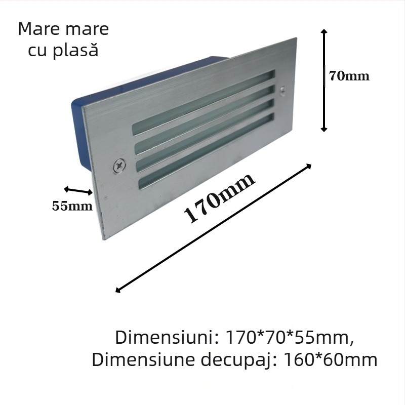 LED lumină pentru trepte exterior încastrabilă, model 2245, 220V, 10 LED, 110 lm, IP55