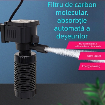 Garix filtru mic pentru acvariu — cilindru de filtrare încorporat cu pompă de oxigen, foarte silențios, trei în unu; corp din plastic, 0,16 kg