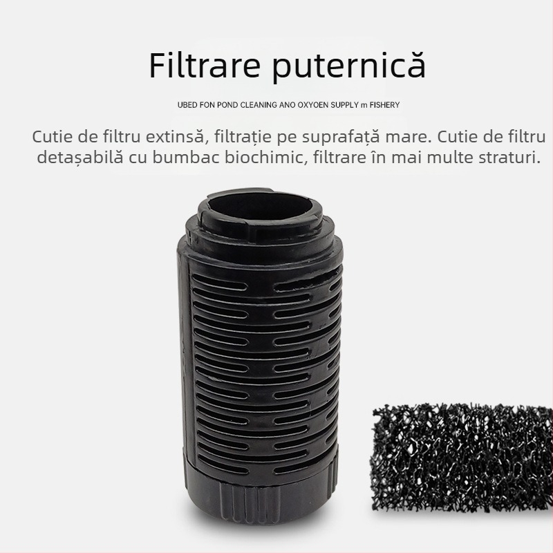 Garix filtru mic pentru acvariu — cilindru de filtrare încorporat cu pompă de oxigen, foarte silențios, trei în unu; corp din plastic, 0,16 kg