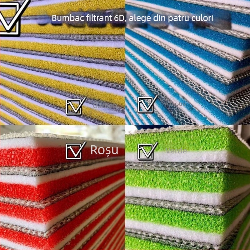 Filtru bumbac pentru acvariu - fără adeziv, lavabil, densitate înaltă, 8D filtru din bumbac