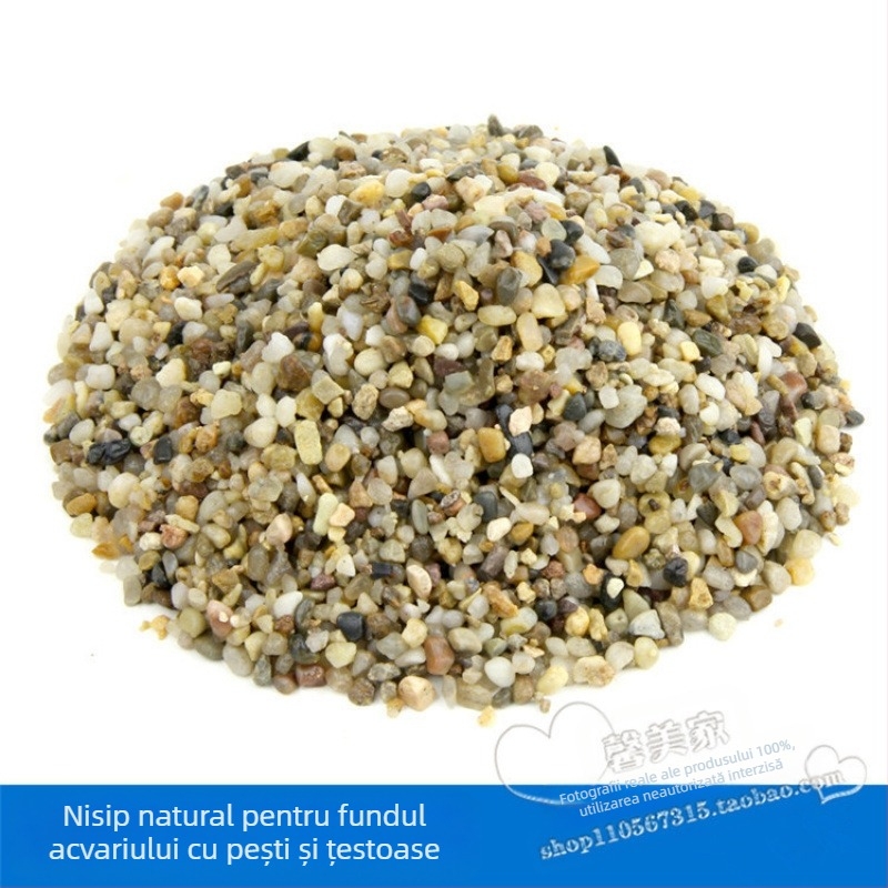 Pietre de decor pentru peisaj de acvariu: amestec din mărgele de sticlă, cristale, nisip de râu și pietriș (cutie 10 kg, 0,5 kg/buc., Brand Strong Merchants)