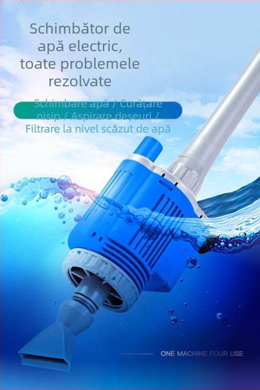 Yibang EB-029 Schimbător de apă pentru acvariu, cu frecvență variabilă și tensiune redusă, funcție de curățare a nisipului, pachet 32 buc.