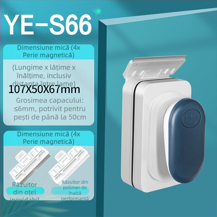 Jingye Perie magnetică pentru acvariu, pentru curățarea sticlei — aspirație puternică, poate fi suspendată, corp din plastic, eliminarea algelor