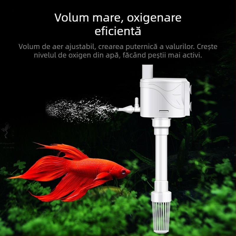 Pompa submersibilă pentru acvariu 3-in-1, pentru filtrare și oxigenare — ABS, design trei în unu, brand Xuan Song (ABS; Funcție: creează valuri și oxigenează; Scop principal: filtrare și oxigenare; Stil: pompă submersibilă 3-in-1)