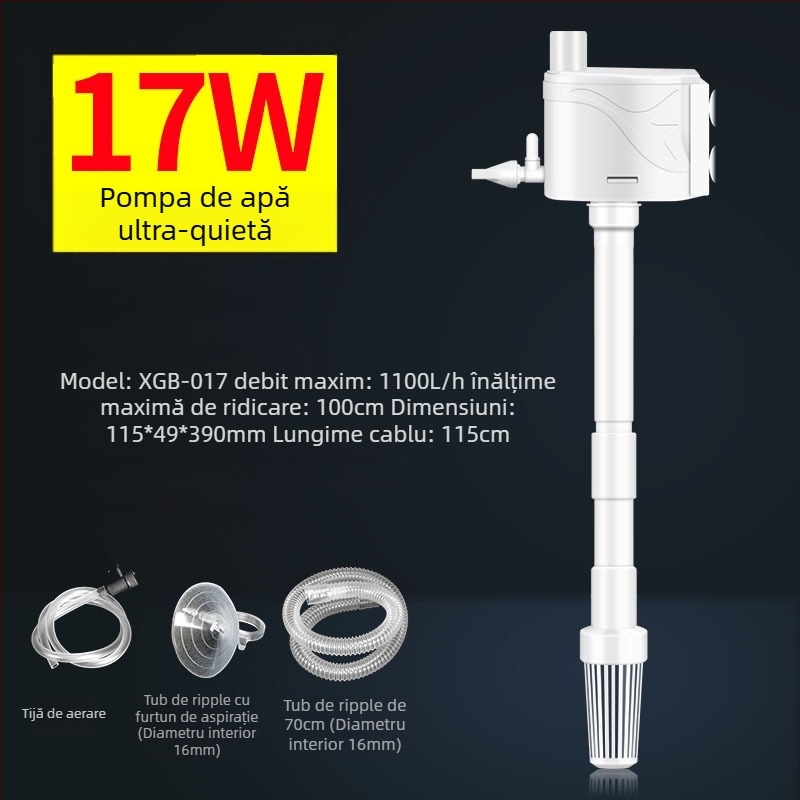 Pompa submersibilă pentru acvariu 3-in-1, pentru filtrare și oxigenare — ABS, design trei în unu, brand Xuan Song (ABS; Funcție: creează valuri și oxigenează; Scop principal: filtrare și oxigenare; Stil: pompă submersibilă 3-in-1)