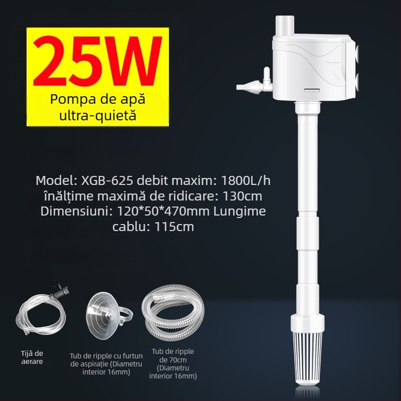 Pompa submersibilă pentru acvariu 3-in-1, pentru filtrare și oxigenare — ABS, design trei în unu, brand Xuan Song (ABS; Funcție: creează valuri și oxigenează; Scop principal: filtrare și oxigenare; Stil: pompă submersibilă 3-in-1)