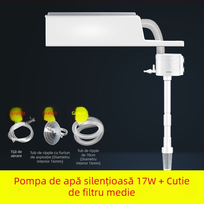 Pompa submersibilă pentru acvariu 3-in-1, pentru filtrare și oxigenare — ABS, design trei în unu, brand Xuan Song (ABS; Funcție: creează valuri și oxigenează; Scop principal: filtrare și oxigenare; Stil: pompă submersibilă 3-in-1)