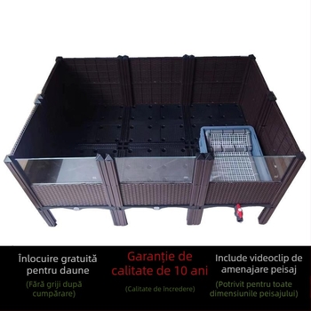 Cușcă de reproducere pentru țestoase cu panou lateral din oțel inoxidabil și sticlă temperată, certificat 3C