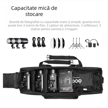 Set de stand pentru lumină foto cu geantă și trepied – Zhijie, material Oxford, 1,64 kg, compatibilitate generală