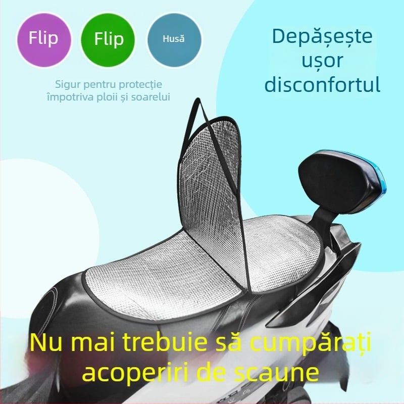 Husă de șezut pentru vehicul electric, cu protecție solară, izolație, anti-arși, impermeabilă, umplutură din bumbac, personalizabil