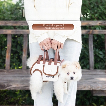 Rucsac de transport pentru animale de companie, Oxford respirabil, capacitate 6 kg, construcție moale, purtare în mână sau crossbody