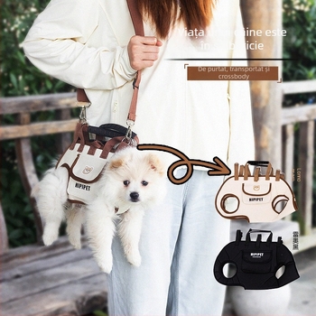 Rucsac de transport pentru animale de companie, Oxford respirabil, capacitate 6 kg, construcție moale, purtare în mână sau crossbody
