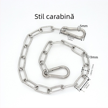 Lanț din oțel inoxidabil sudat cu carabinier arcuit și inel de conectare pentru încărcare și suspensie la leagăn