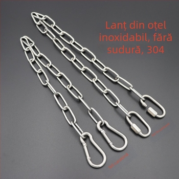 Lanț din oțel inoxidabil sudat cu carabinier arcuit și inel de conectare pentru încărcare și suspensie la leagăn