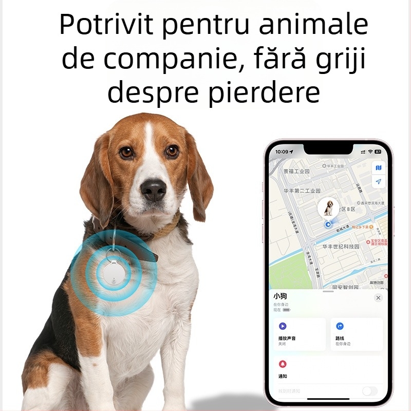 FIND-Y12 Localizator Circular Global cu Urmărire Inteligentă, Alerte Anti-Pierdere Bidirecționale, Rază 10–15 m, Baterie 210 mAh, Carcasă ABS, pentru Portofel, Chei și Animale de Companie