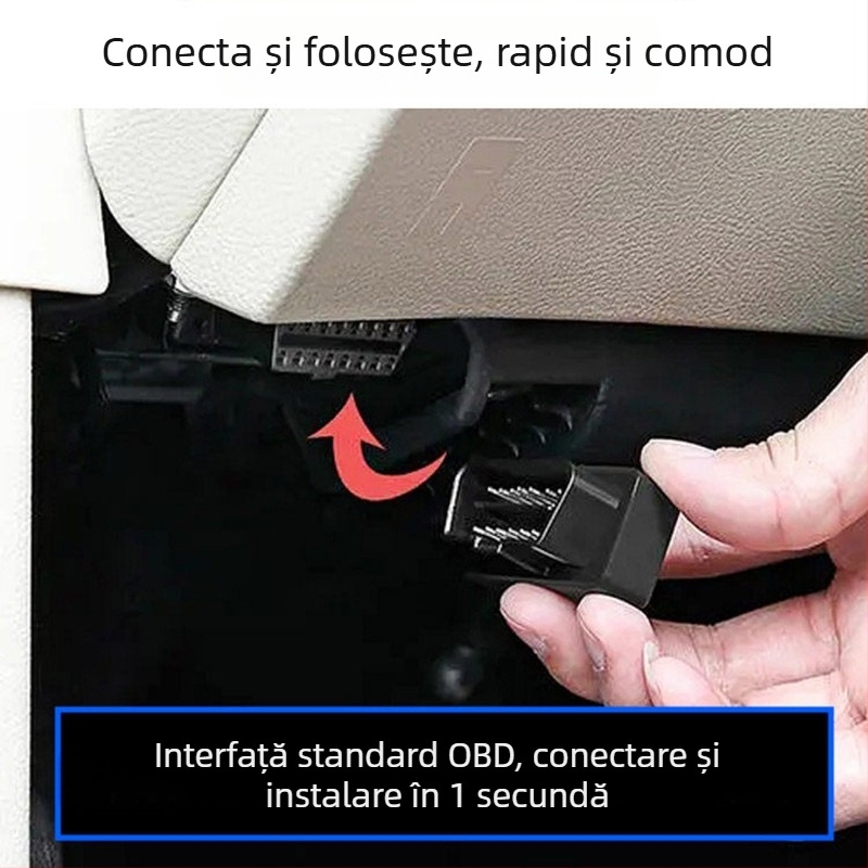 Tracker OBD B66 cu hartă Baidu, precizie GPS 5 m, 6 moduri de alarmă, impermeabil, alimentare externă prin OBD