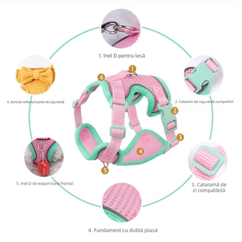 Belu Curea piept pentru animale – Poliester, reglabilă, pentru pisici, cutie cu 240 buc.