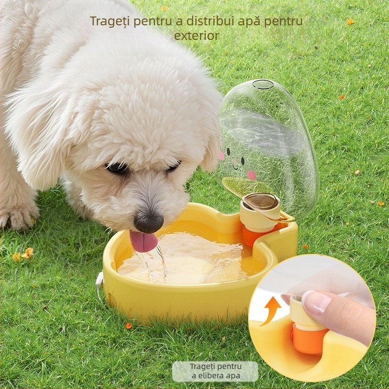 Sticlă de apă pentru câini – recipient portabil din plastic pentru plimbări, alimentare manuală (Plastic; Fără import; Alimentare manuală)