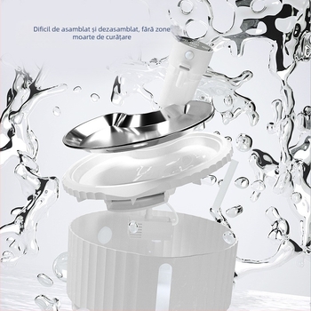 Distribuitor de apă pentru pisici și câini cu senzor infraroșu și încărcare wireless, detașabil, capacitate 2,8 L, baterie 4000mAh – Model W04SP