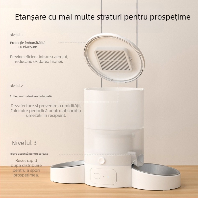 G5J Habas Hranitor Automat Inteligent cu Temporizator, Capacitate Mare, pentru Pisici și Câini