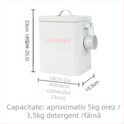 Găleată metalică pentru detergent de rufe, etanșă, rezistentă la umezeală, capacitate 6–7 L