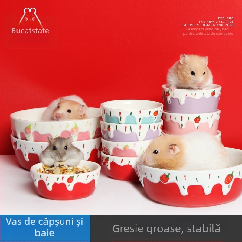 Vas ceramic pentru hamster, brand BUCATSTATE, accesorii pentru animale de companie