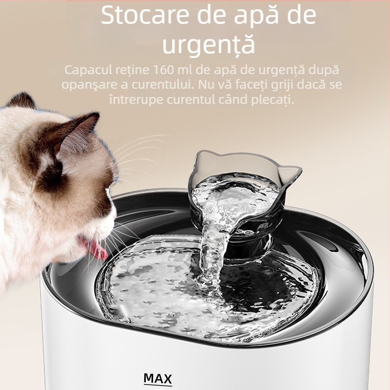 Dispenser de apă pentru animale de companie pentru câini și pisici, design demontabil, greutate 510 g, fără aplicație