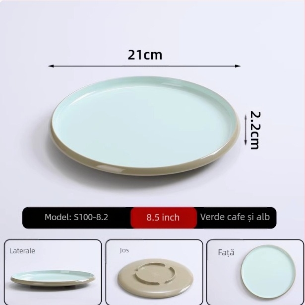 Farfurie rotundă din melamină, utilizare comercială, hoteluri și restaurante, stil Nou Chinezesc, lucrată manual, personalizabilă