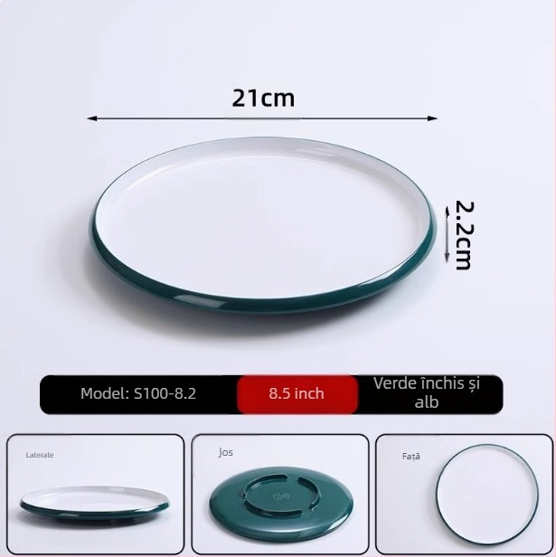 Farfurie rotundă din melamină, utilizare comercială, hoteluri și restaurante, stil Nou Chinezesc, lucrată manual, personalizabilă