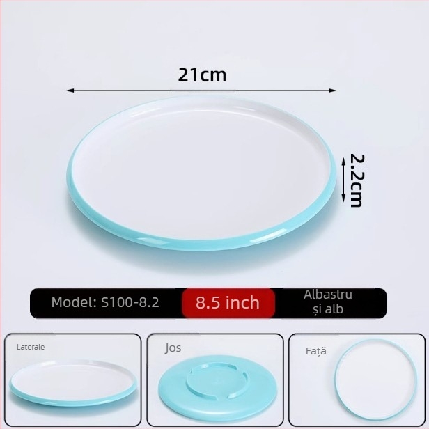 Farfurie rotundă din melamină, utilizare comercială, hoteluri și restaurante, stil Nou Chinezesc, lucrată manual, personalizabilă