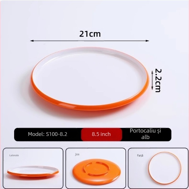 Farfurie rotundă din melamină, utilizare comercială, hoteluri și restaurante, stil Nou Chinezesc, lucrată manual, personalizabilă