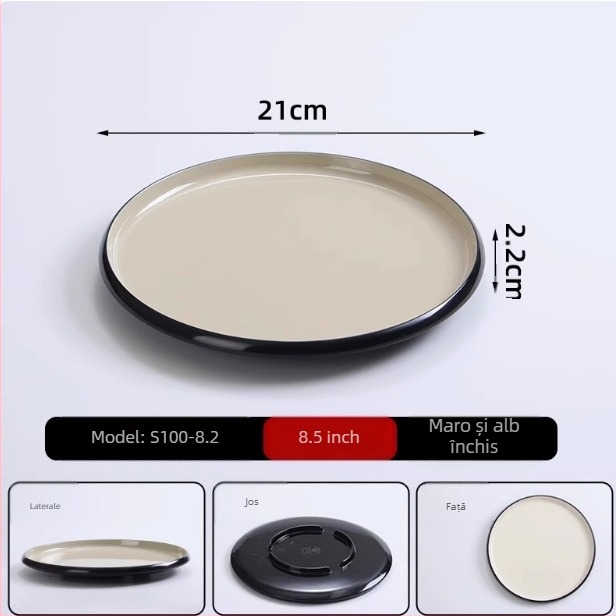 Farfurie rotundă din melamină, utilizare comercială, hoteluri și restaurante, stil Nou Chinezesc, lucrată manual, personalizabilă