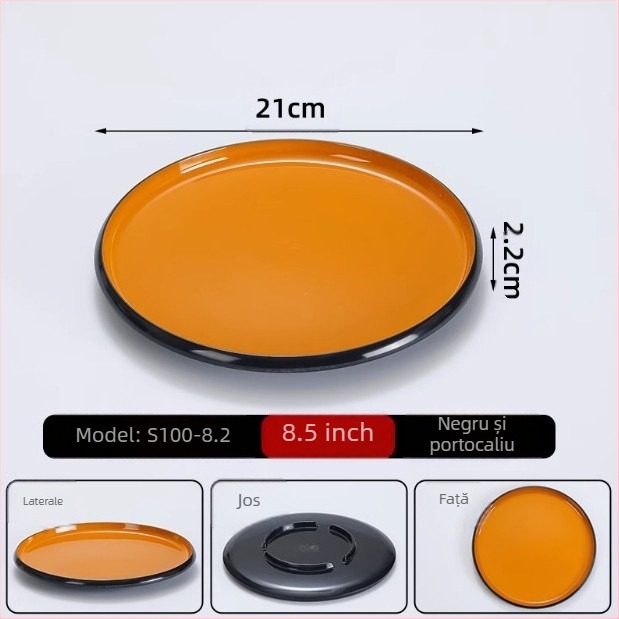 Farfurie rotundă din melamină, utilizare comercială, hoteluri și restaurante, stil Nou Chinezesc, lucrată manual, personalizabilă
