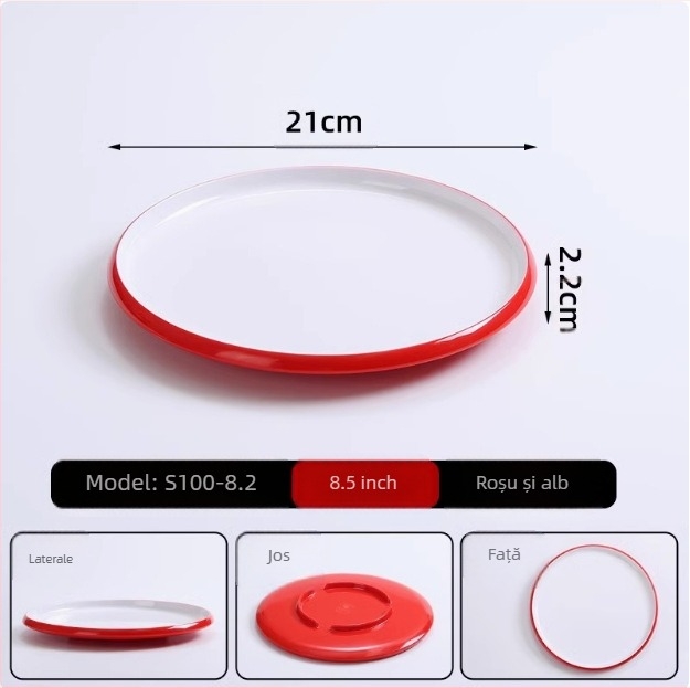 Farfurie rotundă din melamină, utilizare comercială, hoteluri și restaurante, stil Nou Chinezesc, lucrată manual, personalizabilă