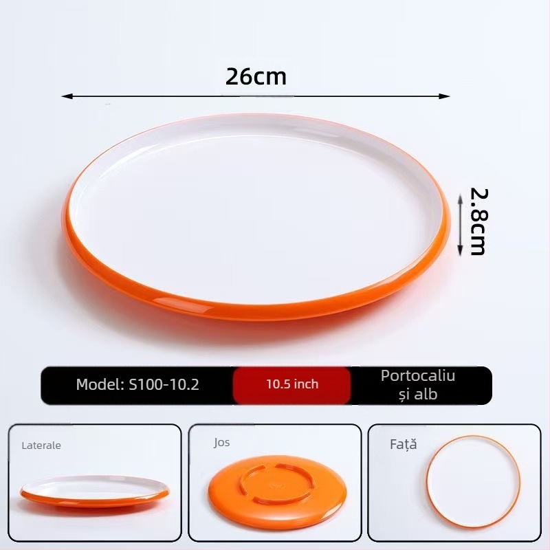 Farfurie rotundă din melamină, utilizare comercială, hoteluri și restaurante, stil Nou Chinezesc, lucrată manual, personalizabilă