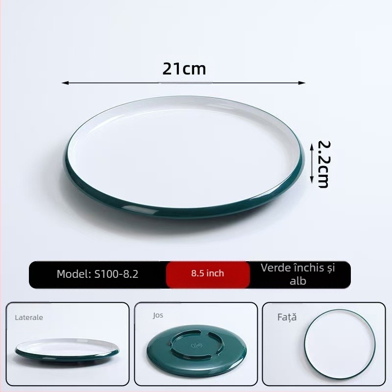 Farfurie rotundă din melamină, utilizare comercială, hoteluri și restaurante, stil Nou Chinezesc, lucrată manual, personalizabilă