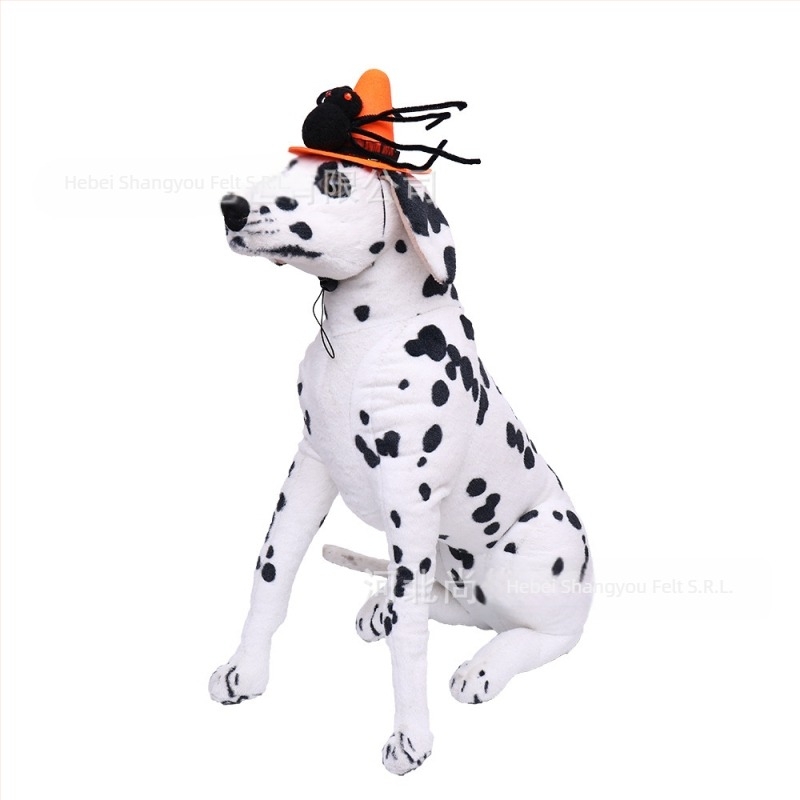 Șapcă pentru câine de Halloween cu model păianjen – felt, țesătură cu laser, stil desenat (Model: Păianjen; Material: Felt; Țesătură: Laser; Stil: Cartoon; Sărbătoare: Halloween)